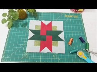 Простой лоскутный блок для одеяла для начинающих.