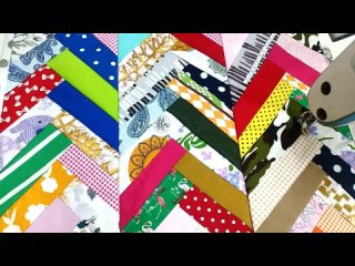 Отличная идея для начинающих с кусочками ткани. Шьем красивое лоскутное одеяло в домашних условиях.