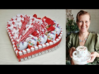 Креативный подарок: мастер‑класс по изготовлению торта‑сердца из конфет