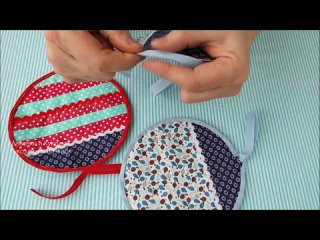 Новогодние подарки своими руками, прихватки Шарики. Лоскутное шитьё для начинающих.