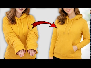 УКОРОТИТЬ РУКАВА ЗА 3 МИНУТЫ &mdash; 2 способа (один без швейной машины)