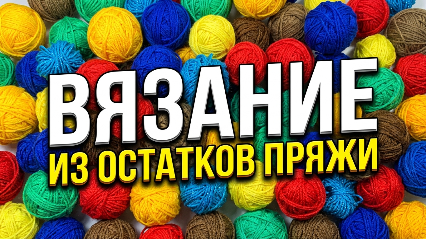 💥😱 ИЗВЯЗАЛА ВСЕ ОСТАТКИ ПРЯЖИ. Суперпростой узор в 1 РЯД. Вязание для начинающих