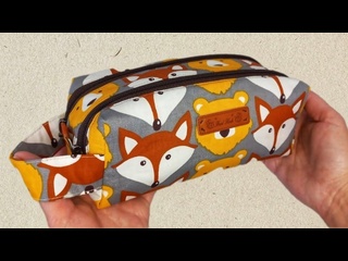 DIY/ШЬЮ КОСМЕТИЧКУ-ПЕНАЛ С ДВУМЯ МОЛНИЯМИ