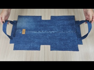 ОЧЕНЬ ПРОСТО сшить Сумку-тоут на молнии из старых джинсов!