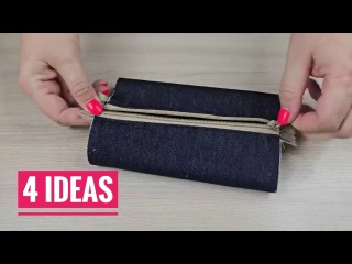 4 Идеи из старых джинсов. Шьём красивые кошельки своими руками!