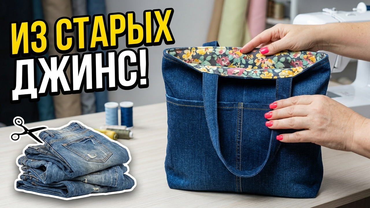 Эта сумка из джинсов сейчас в тренде! Сшей легко и быстро
