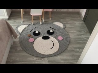 детский коврик из трикотажной пряжи крючком. Мишка