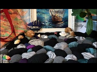 Коврик из пальто и старой одежды DIY. Мастер-класс. Rug from old clothes "Sea pebbles".
