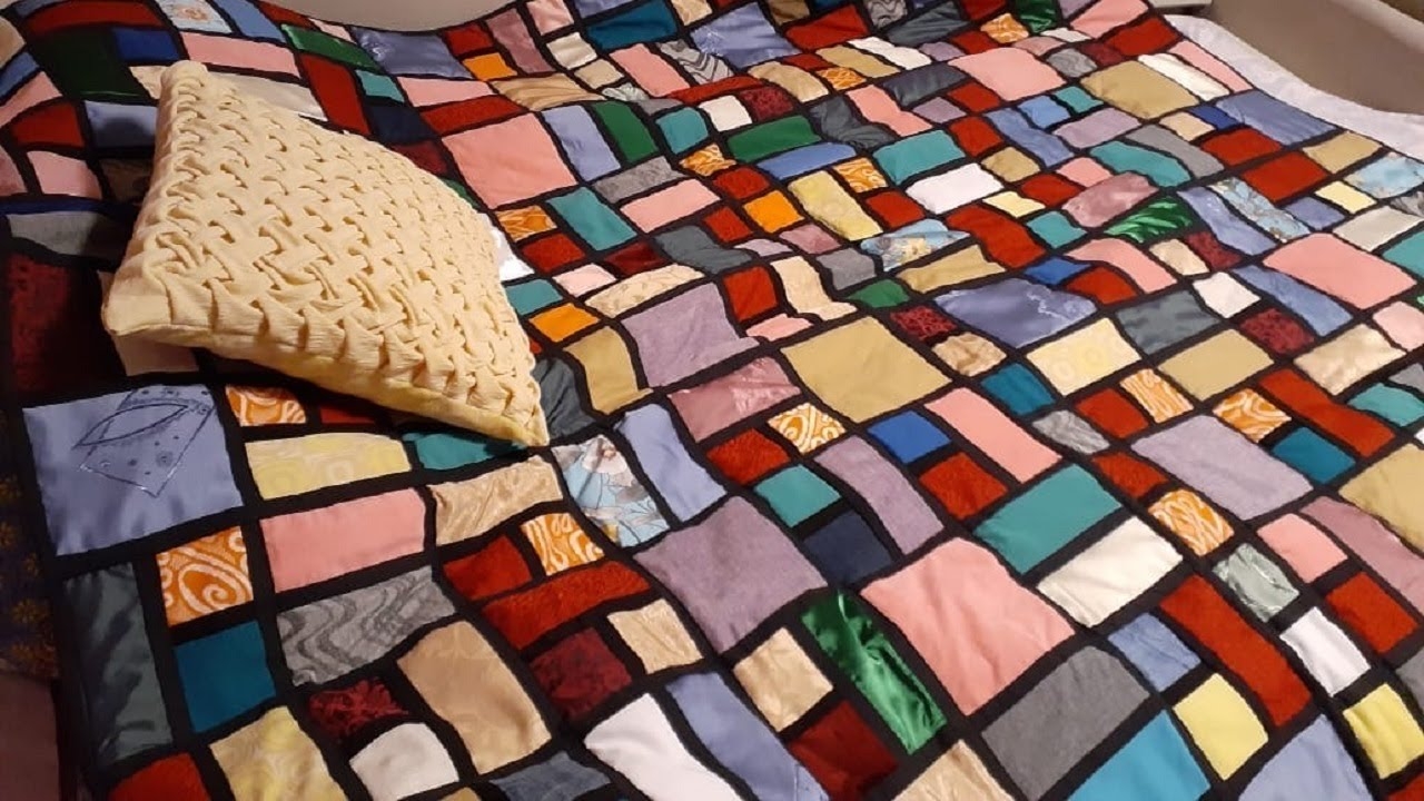 Лоскутное одеяло "Витражи". DIY Соединение блоков