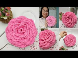 Сумочка розочка из полиэфирного шнура