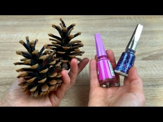 Вот что можно сделать из сосновых шишек и лака для ногтей! Поделки, Переработка