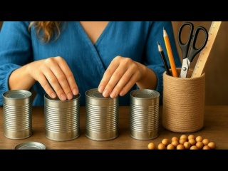 2 идеи для домашнего декора с использованием консервных банок