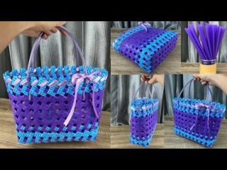 Создайте сумку из пластиковых трубок своими руками
