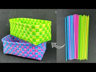 Корзинка своими руками из пластиковой соломки