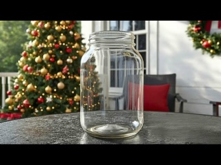 Потрясающая идея для новогоднего декора стеклянной банки