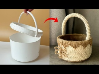 Превратите старые пластиковые ведра в стильные корзины для хранения