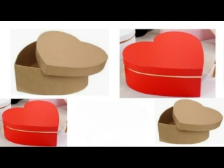 Как сделать бумажную подарочную коробку в форме сердца своими руками