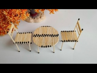 Идея поделки - стол и стул из спичек своими руками