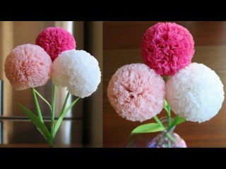 Как сделать круглый цветок из папиросной бумаги - Поделки из бумаги своими руками