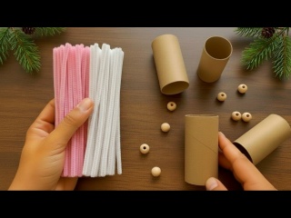 Идея для домашнего декора из картонных втулок своими руками