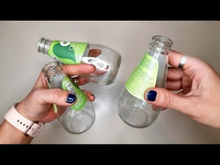 Идея для домашнего декора из стеклянных бутылочек своими руками