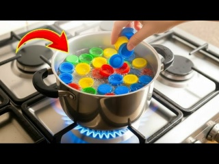 Необычная идея с пластиковыми крышками от бутылок