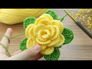Очень простое вязание узора розы крючком для начинающих