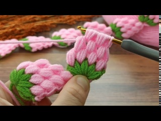 Как связать клубничную бандану крючком очень простым способом