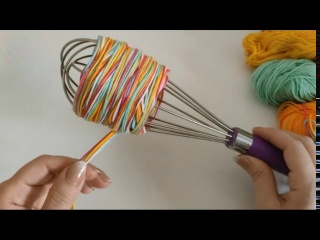 Лайфхак с помощью веньчика и пряжи