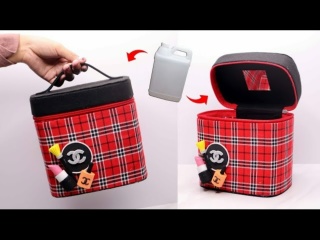 Органайзер для хранения косметики из пластиковой канистры своими руками