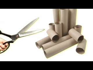 Креативная идея из картонных рулонов от бумаги своими руками