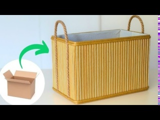 Идея для поделки из вторсырья - корзинка для хранения из коврика для ванной своими руками