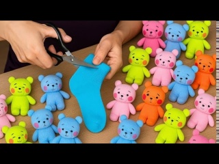 Плюшевые мишки из носков ручной работы