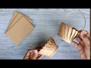 Декоративная корзина из картона своими руками из картона, идеально подходит для подарков