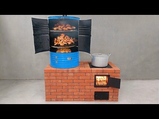 Как сделать дровяную печь с коптильней в домашних условиях | Creative Cement