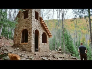 Бушкрафт. Построил каменный домик в лесу