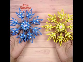 Снежинки из глиттерного фоамирана