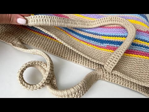 Сумка без шва крючком! Самая простая идея из остатков пряжи.