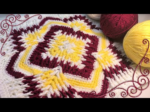 КОРОЛЕВСКАЯ КРАСОТА! Вяжем невероятный МОТИВ, ПЛЕД, КОВРИК, ПОДУШКУ и т.д. Вязание крючком