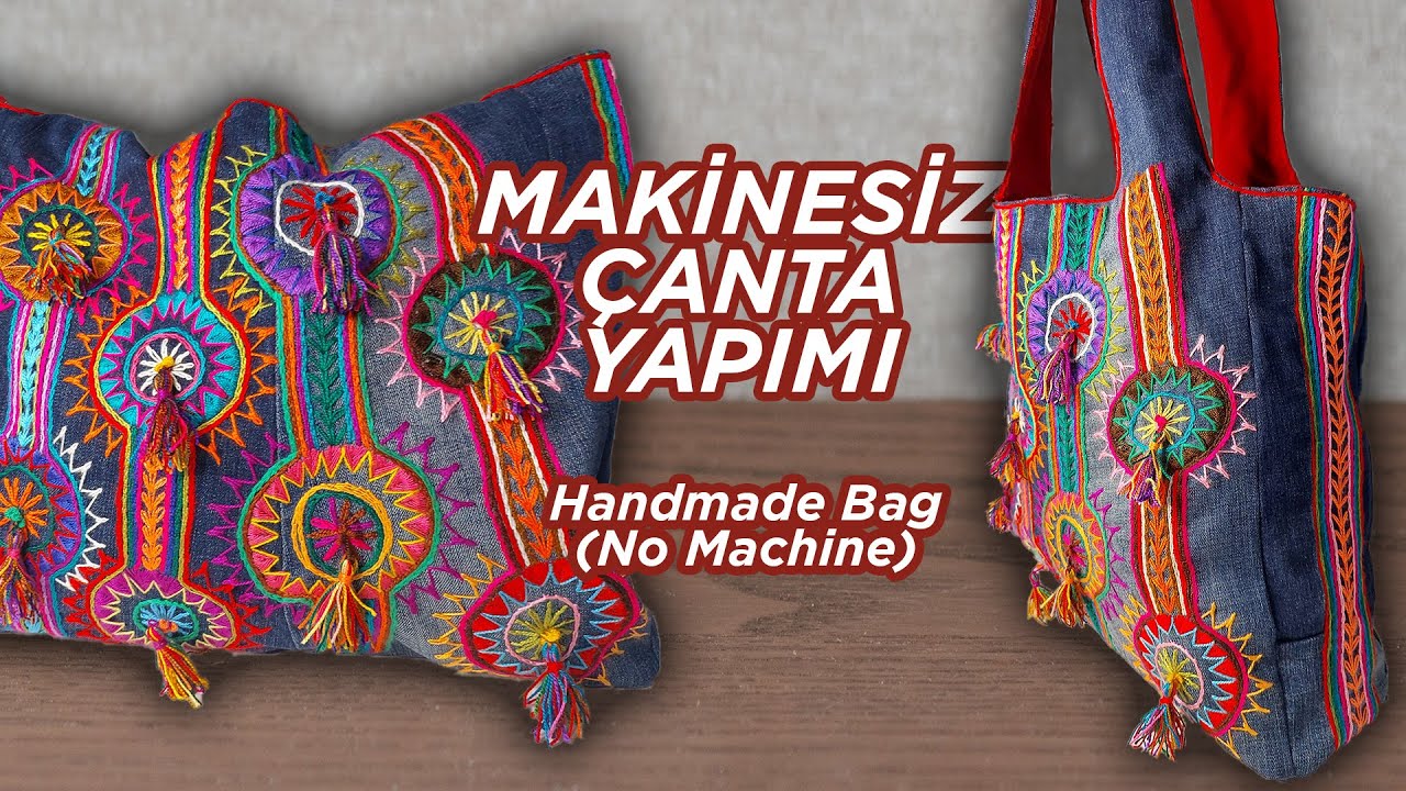 Ручная яркая сумка без швейной машины