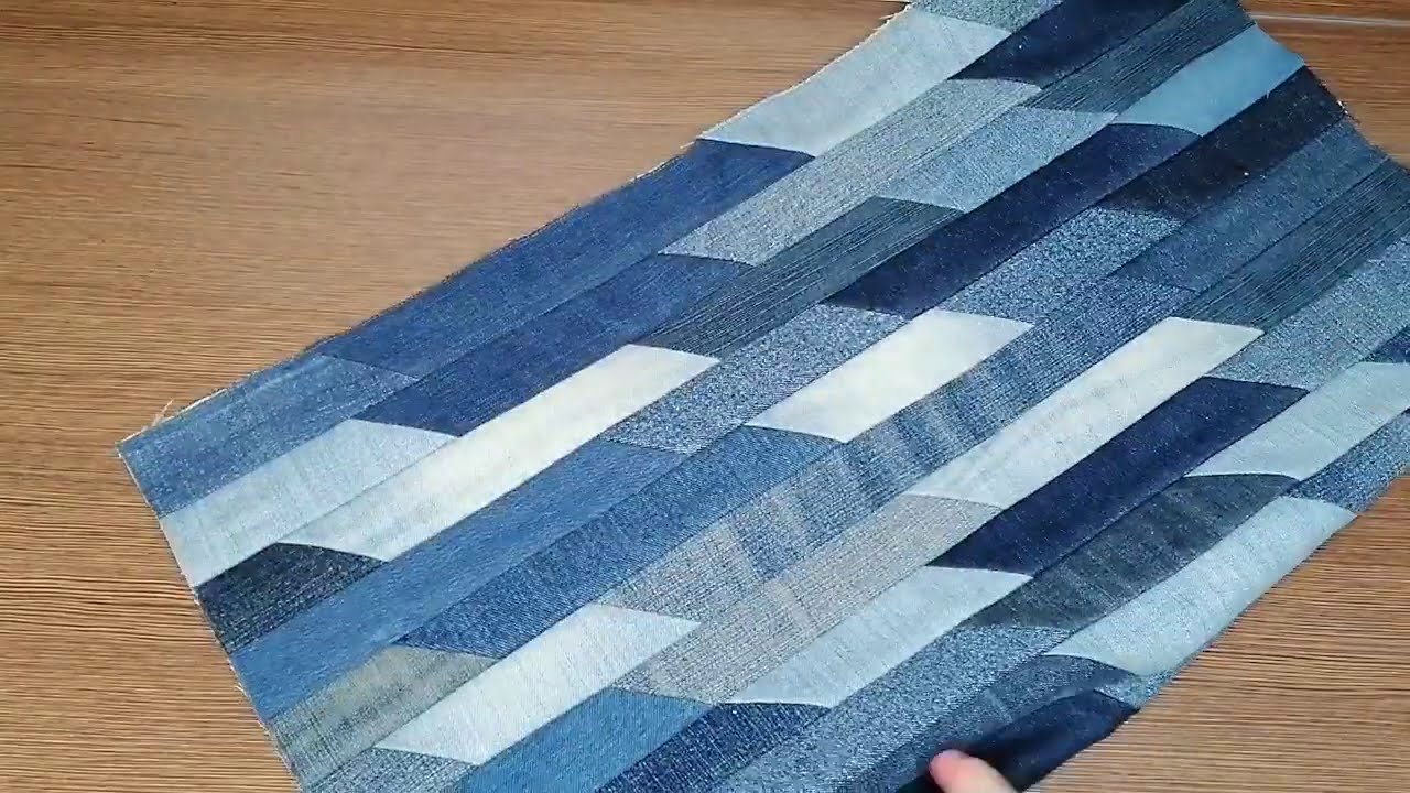 Как быстро и легко сшить коврик из старых джинсов.