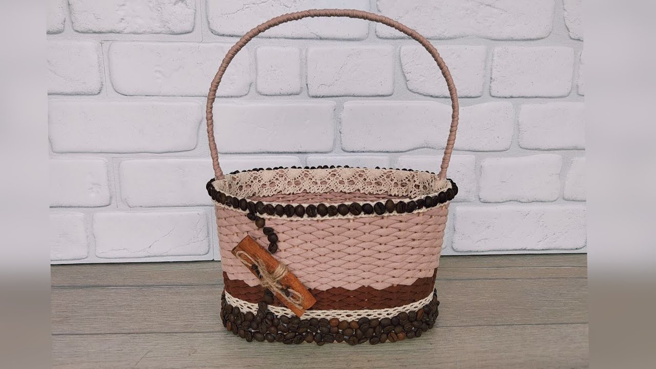 DIY Подарочная корзина из трикотажной пряжи