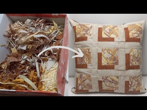 Лоскутная наволочка в технике "пицца" с 3d эффектом