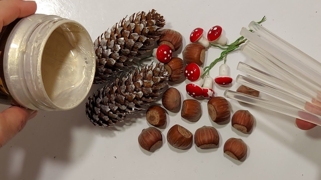 Заливаю ШИШКИ ГОРЯЧИМ КЛЕЕМ и КРАСКОЙ.ВОТ ЭТО КРАСОТА-ГЛАЗ НЕОТВЕСТИ diy поделки из шишек.декор.идеи