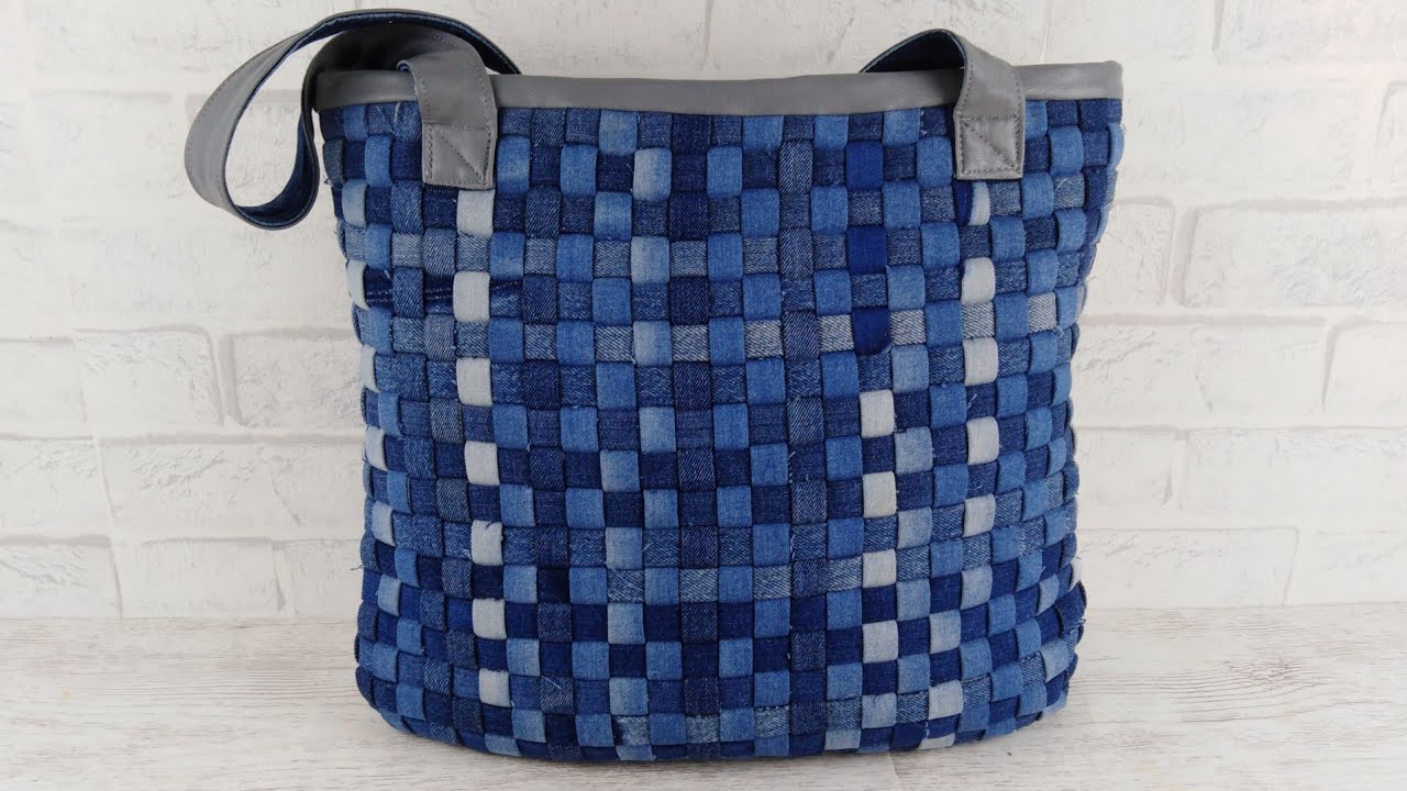 ДЖИНСОВАЯ СУМКА СВОИМИ РУКАМИ. ПЛЕТЕНАЯ ДЖИНСОВАЯ СУМКА / BAG OF JEANS