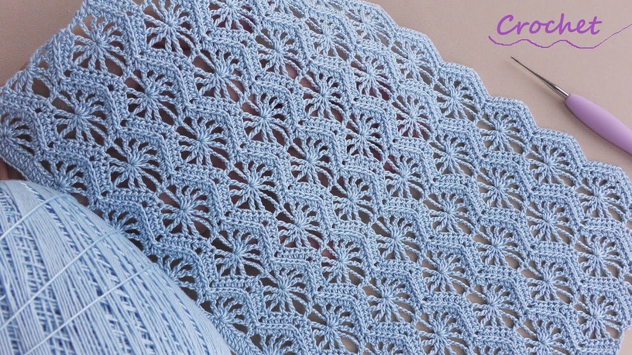 Замечательный УЗОР КРЮЧКОМ простое ВЯЗАНИЕ для начинающих SUPER EASY Pattern Crochet