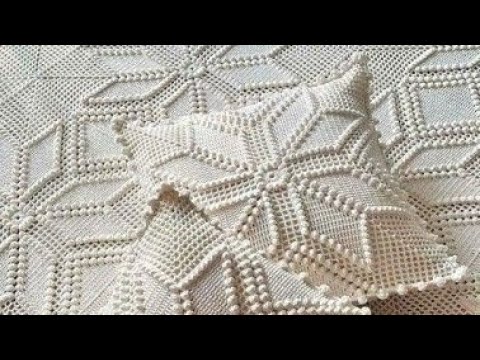 И ПЛЕД И ПОДУШКА КРЮЧКОМ. СХЕМА ВЯЗАНИЯ. РЯД 1-4
